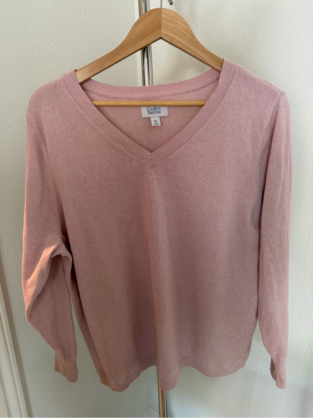 croft & barrow Blush Pink V-Neck Sweater